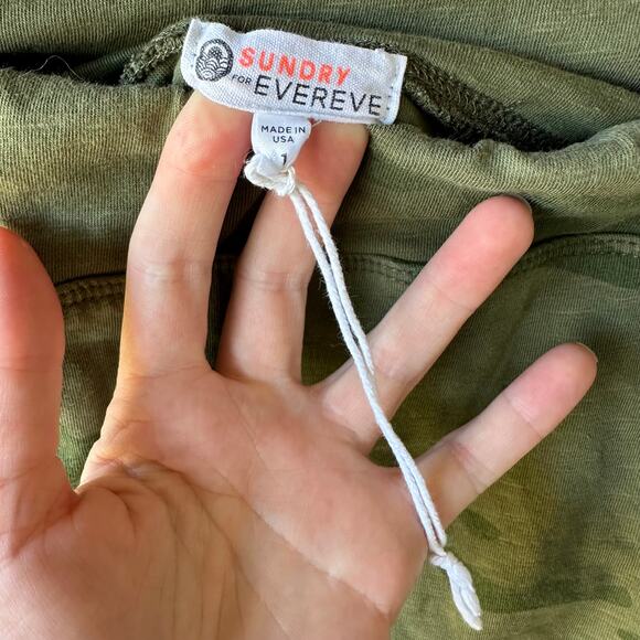 Sm NWOT Sundry Soleil Camo Mini Skirt USA Made Evereve Ruched Streetwear Army 00 - Picture 4 of 8